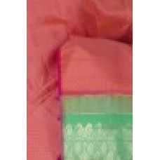 MSU Green, pink Kanchipuram Silk Saree [एम् एस् यु हरित, पाटल काञ्चीपुरं कौशेय शाटिका]